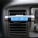Termometru + ceas digital, iluminat, pentru auto